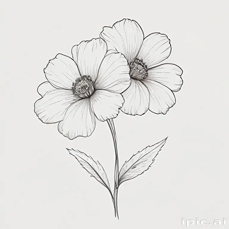 simple flower line art