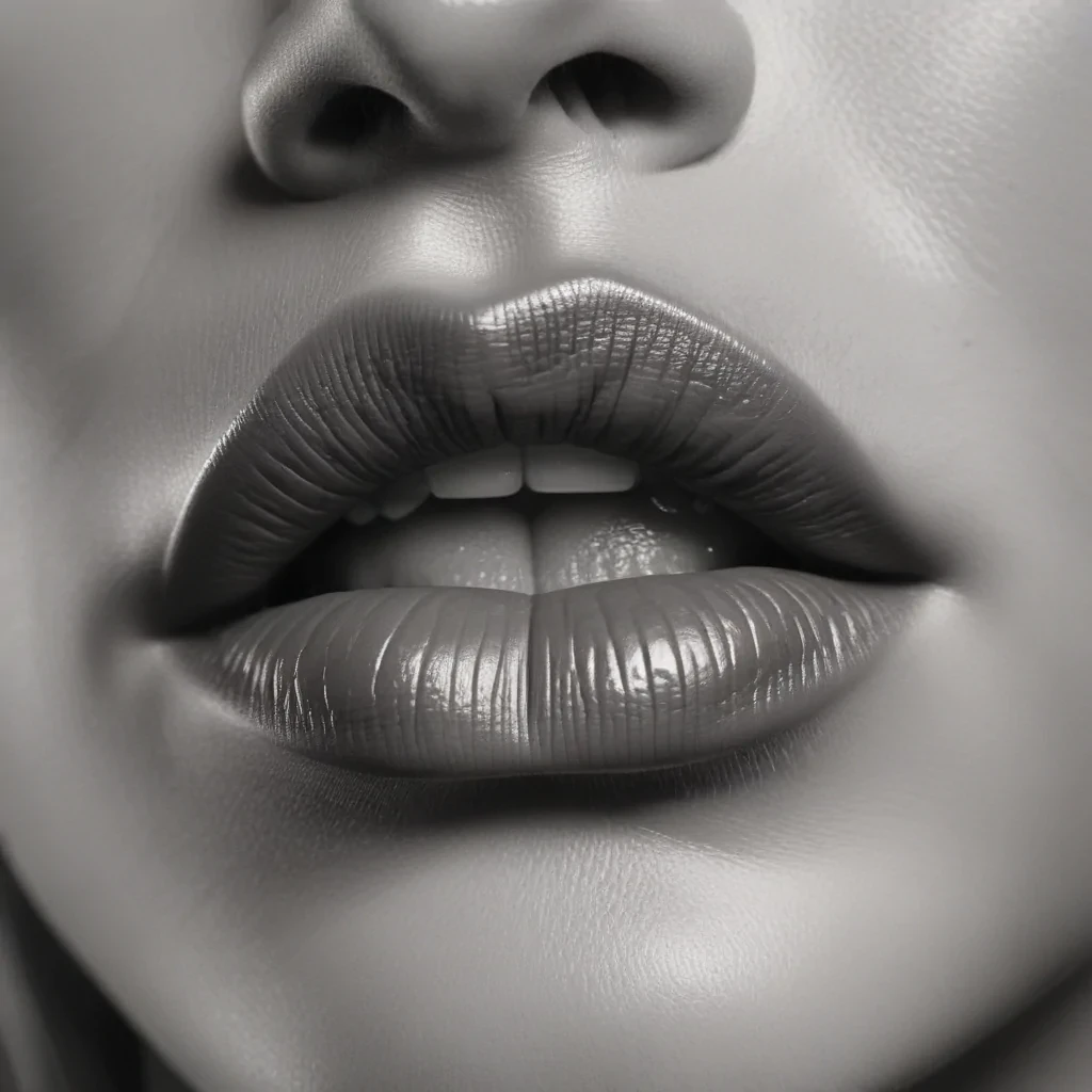 lips clipart black and white