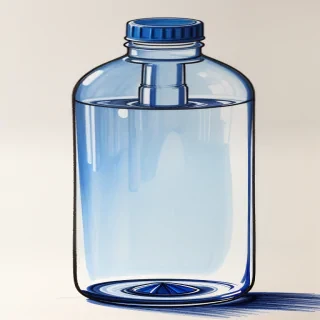 water bottle drawing