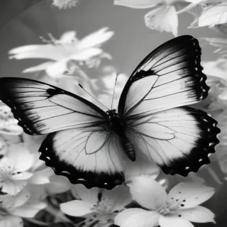 black and white butterfly wallpaper