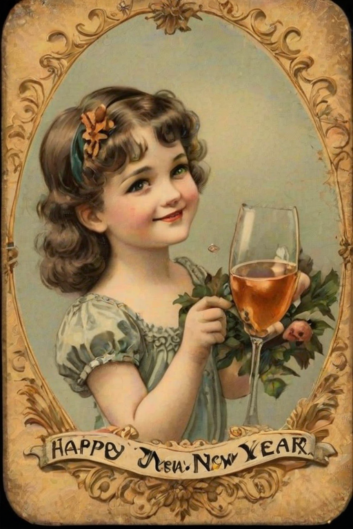 happy new year vintage