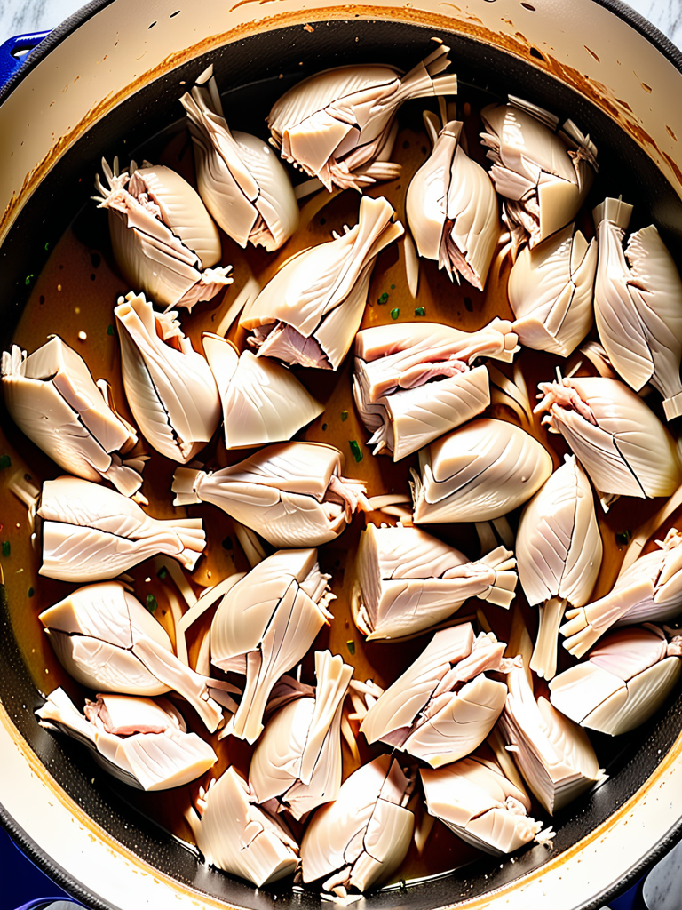 shredded chicken in dutch oven