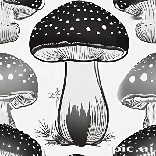 mushroom clip art black and white