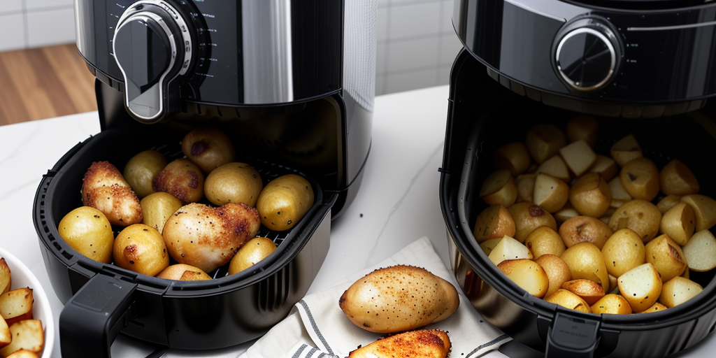 air fryer chicken and potatoes