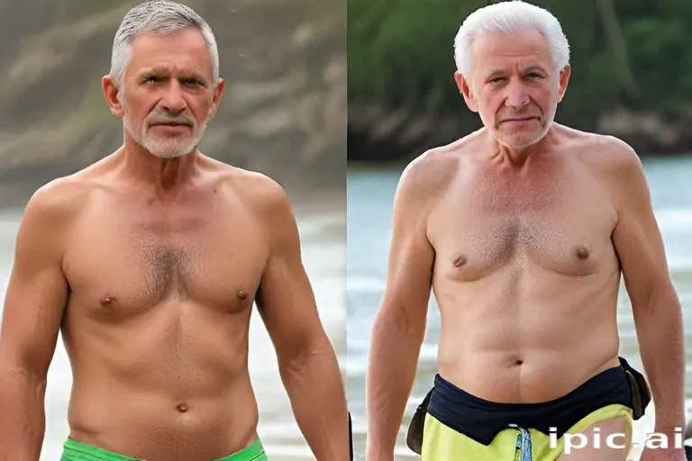 shirtless old men