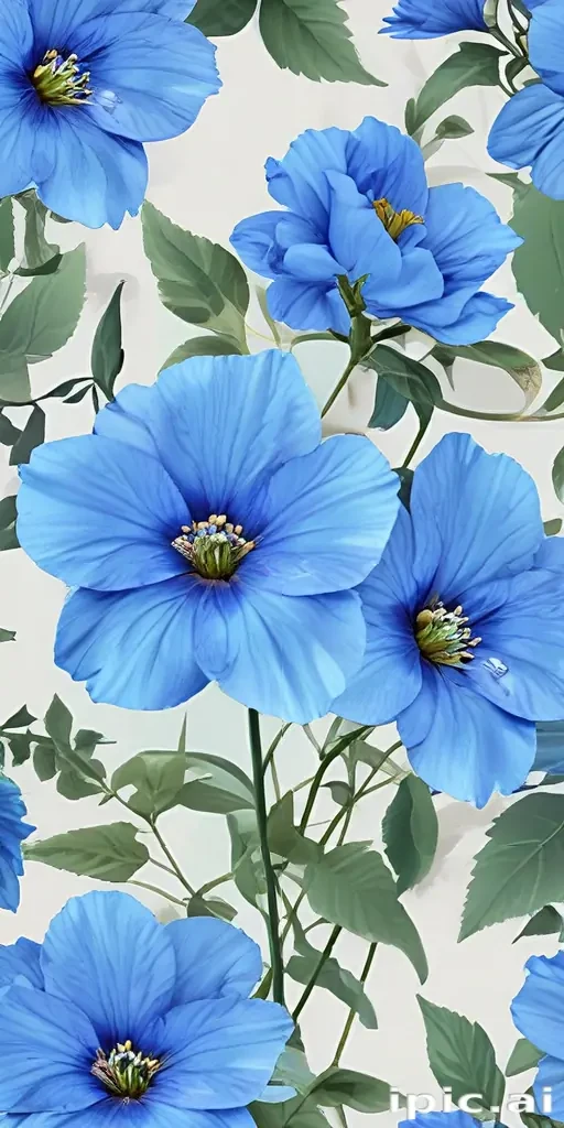 transparent blue flowers