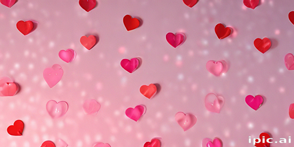 A Vibrant Display of Colorful Hearts Against a Soft Pink Background