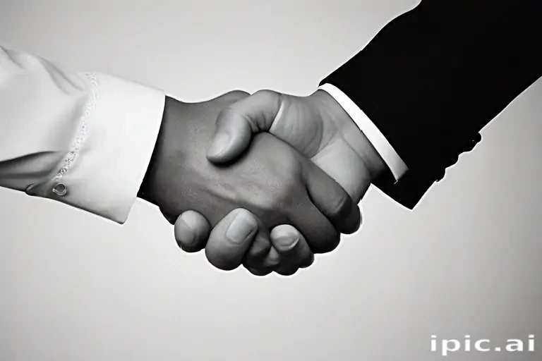 handshake black and white