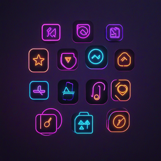 neon app icons