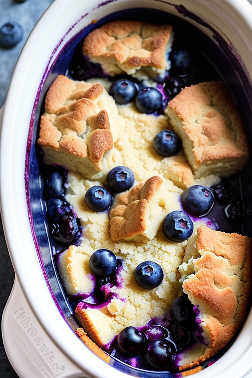 blueberry cobbler in crock pot
