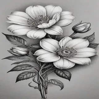 pencil drawing flowers