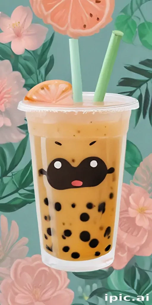 aesthetic boba tea background