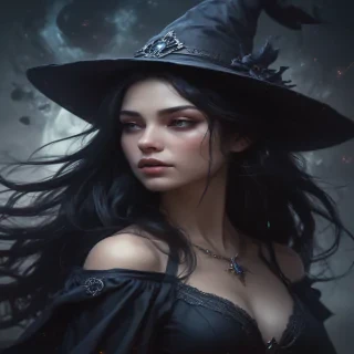 beautiful dark witch fantasy art