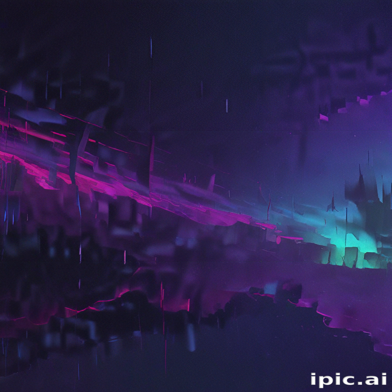 Vibrant Abstract Landscape with Striking Colors and Dynamic Light Effects