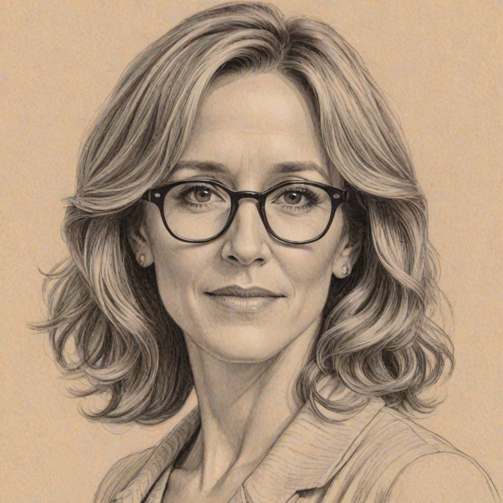 Beauteous Felicity Huffman, pencil sketch, portrait of Alluring woman 1920s in glasses, hair style beatnik, outline, clear lines, fine lines, 8k