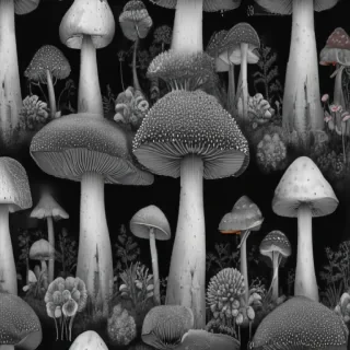 mushroom clip art black and white