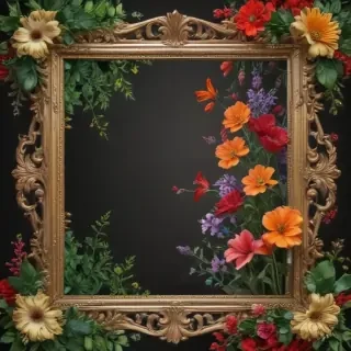 frame with flowers