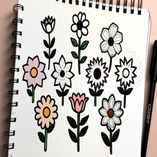 aesthetic flower doodles
