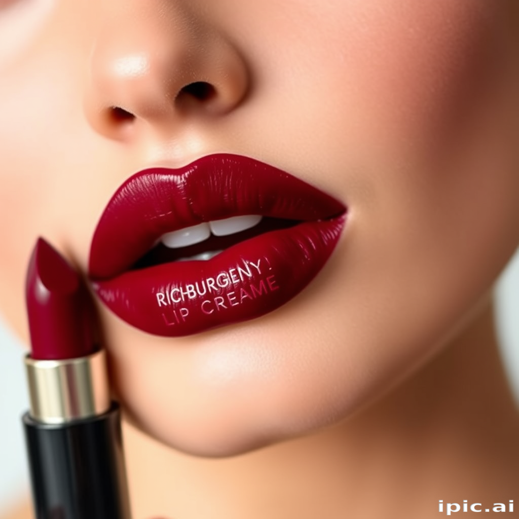 Rich burgundy lip cream with a velvet finish accentuates full, shapely lips, creating depth and dimension with its deep, sophisticated hue