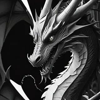 dragon black and white