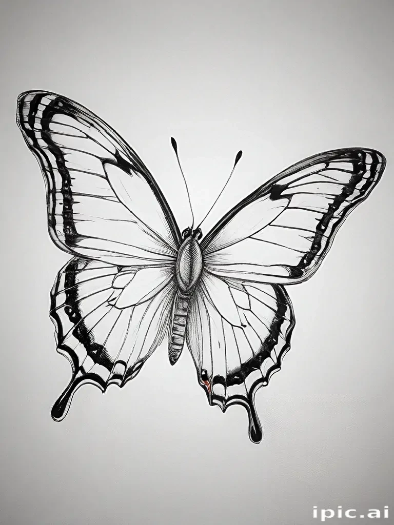 butterfly drawing outline