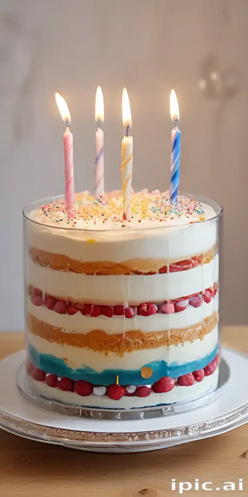 transparent birthday cake
