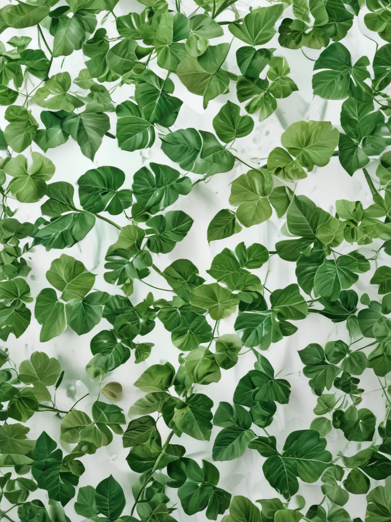 Vibrant Green Leaves Creating a Lush and Lively Natural Background