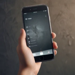 hand holding phone png