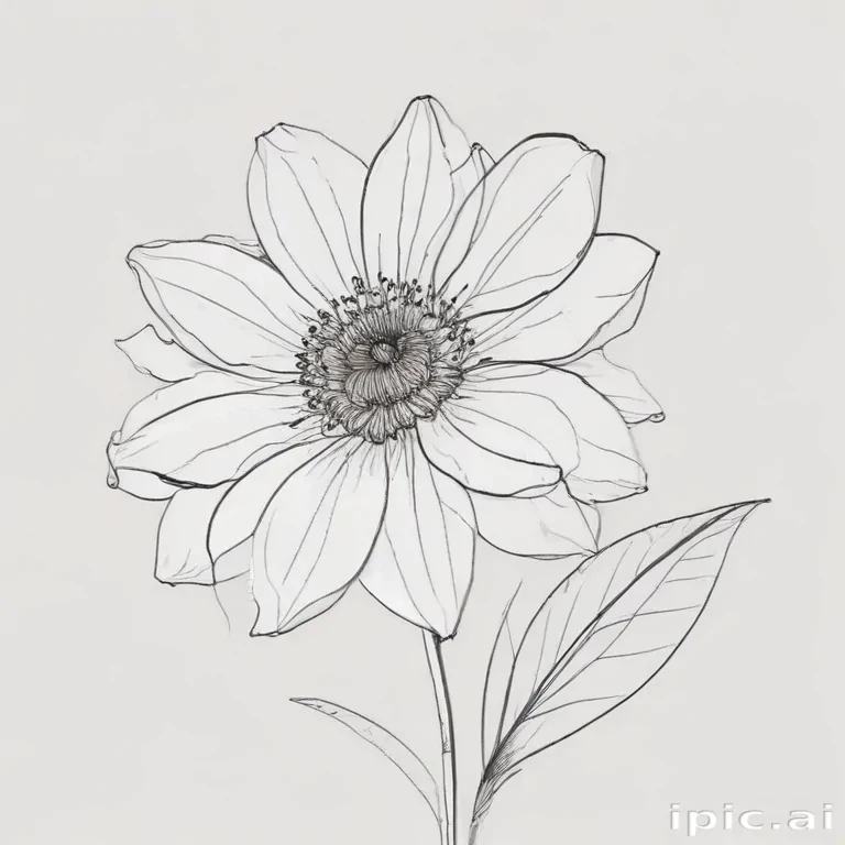 simple flower line art