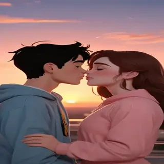 cartoon couple aesthetic
