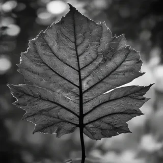leaves black and white