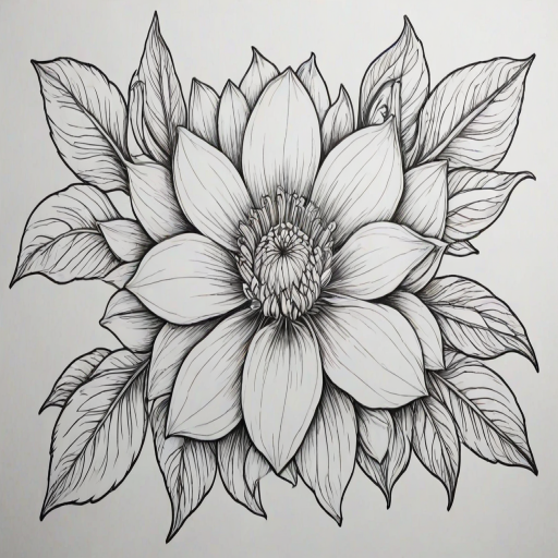 flower drawing for coloring