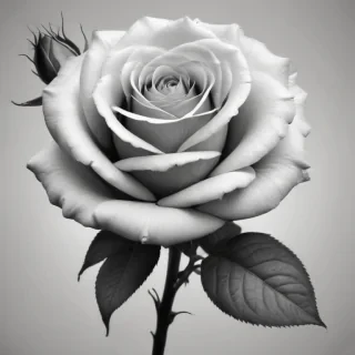 rose clip art black and white