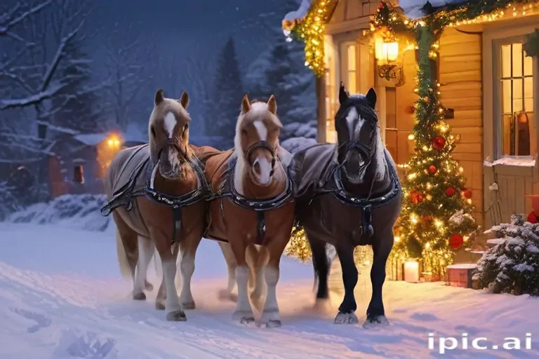 merry christmas images with horses