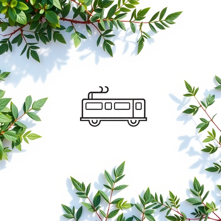 Create an image of a minimalistic train icon set on a white background, using a Nikon D850 camera with a 50mm lens at f/1.8, ISO 200, shot in natural light from a top-down perspective.