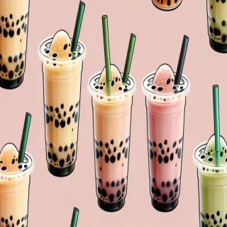 aesthetic boba tea background