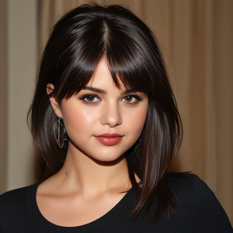 selena gomez with a fringe