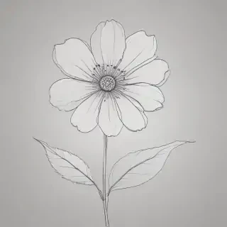 simple flower line art