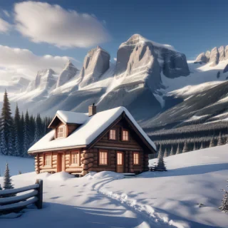 cozy winter cabin wallpaper