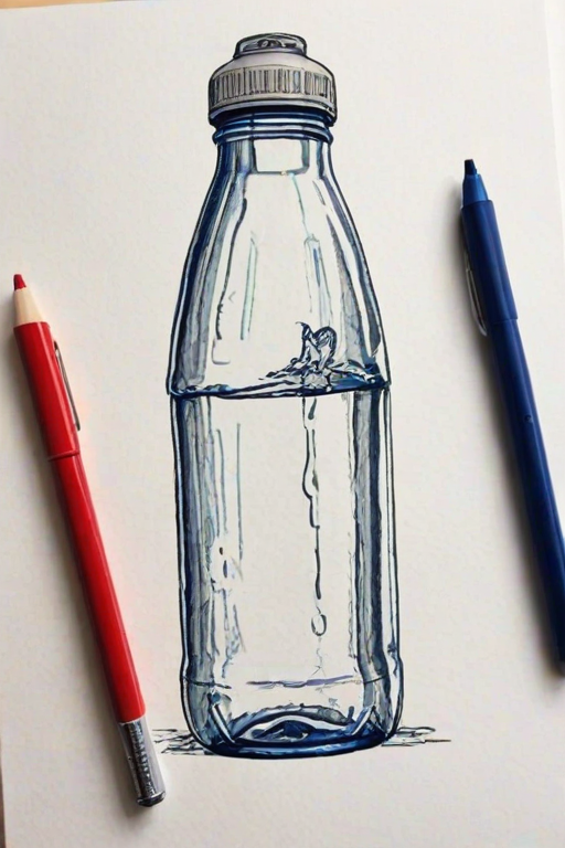 water bottle drawing