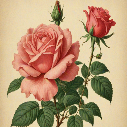 vintage rose illustration