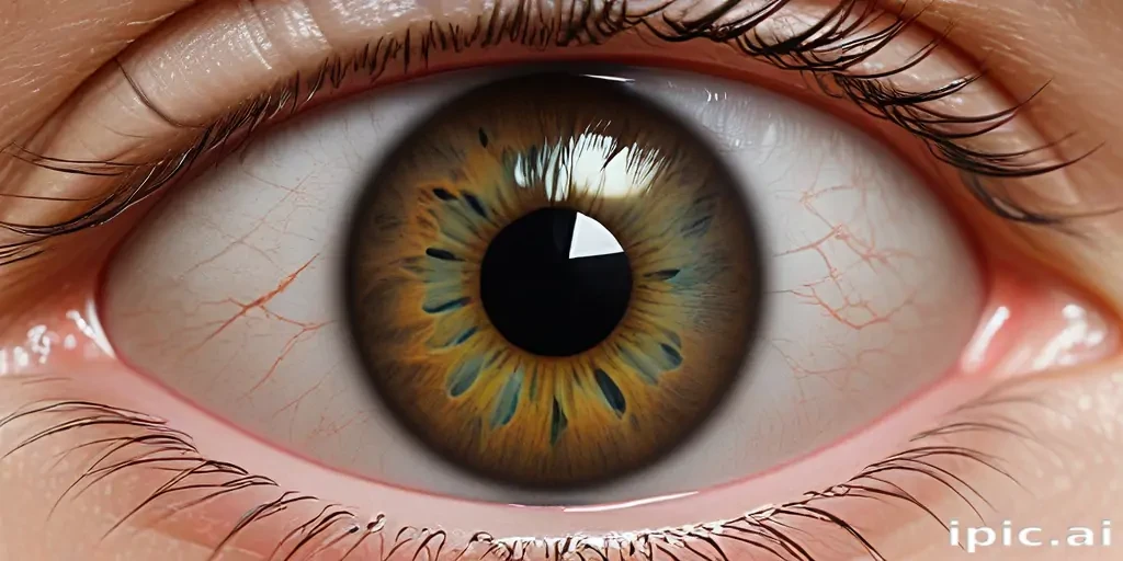 Eye Color Pattern Close-Up of a Realistic Human Eye with Intricate Color Patterns and Details
