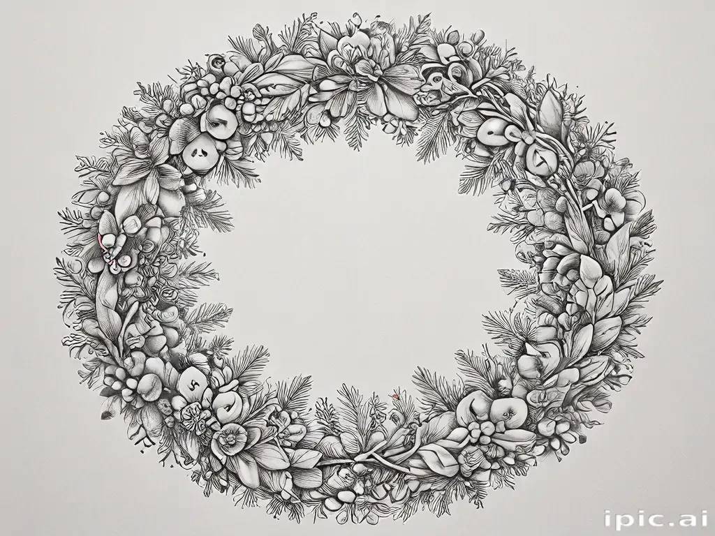 wreath drawing