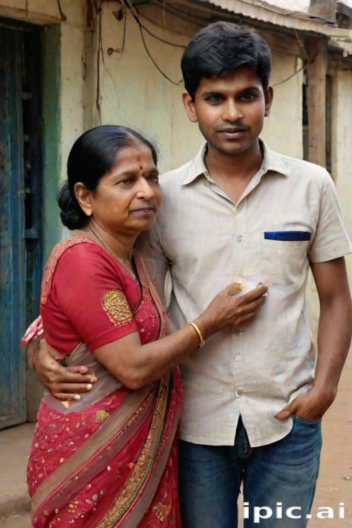 indian son with mom