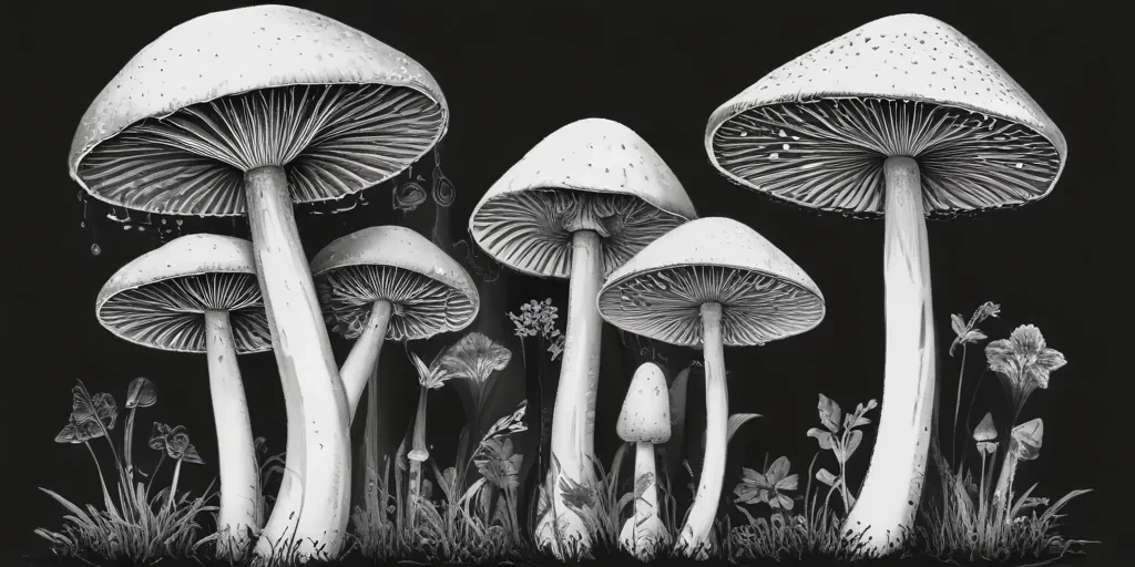 mushroom clip art black and white