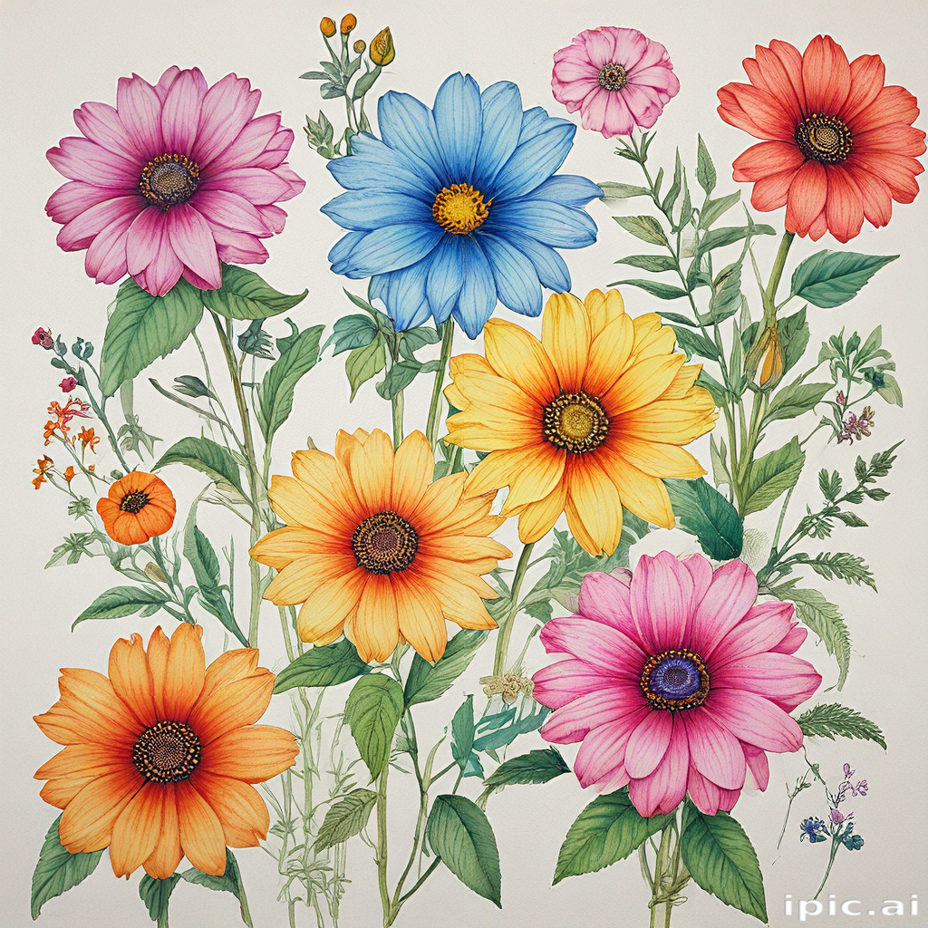 Vibrant Floral Arrangement Featuring Colorful Flowers in Full Bloom