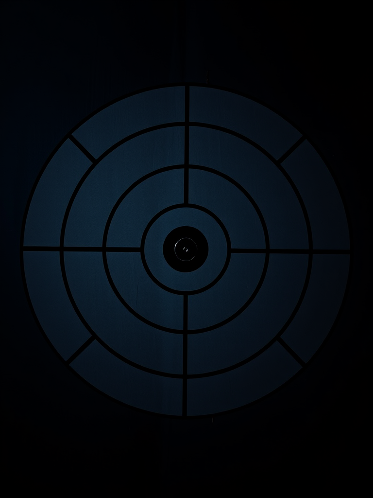 Create a high-resolution image of a target symbol with clear lines and circles, using a DSLR camera at f/5.6 aperture, ISO 100, 1/200s shutter speed, shot from a straight-on view with a studio lighting setup.