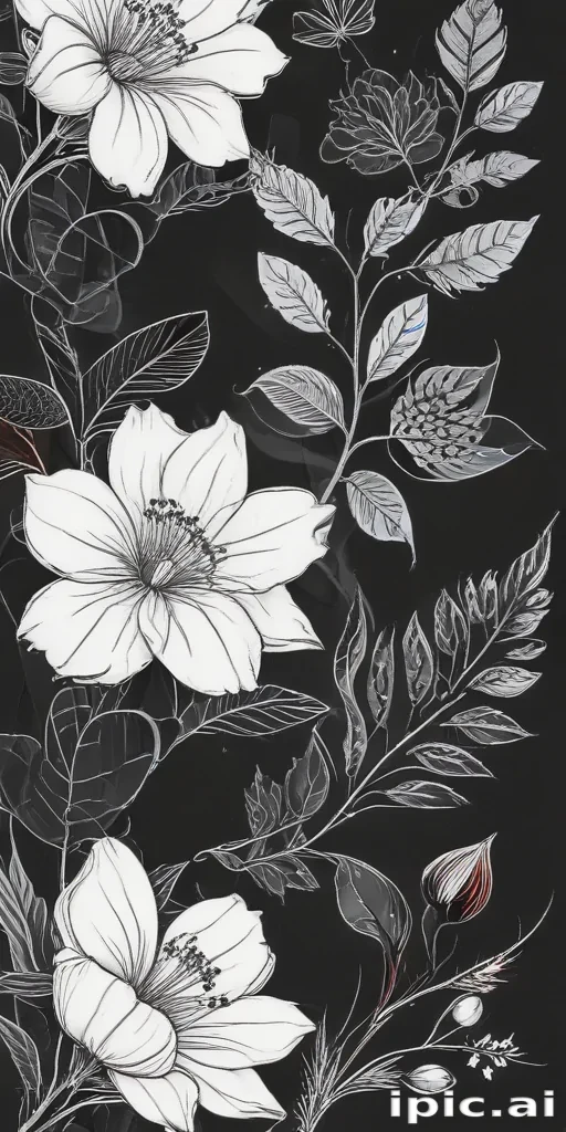 floral line art