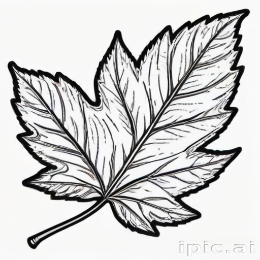 clipart leaf black and white