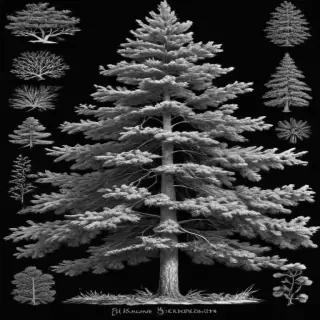 black and white pine tree clipart